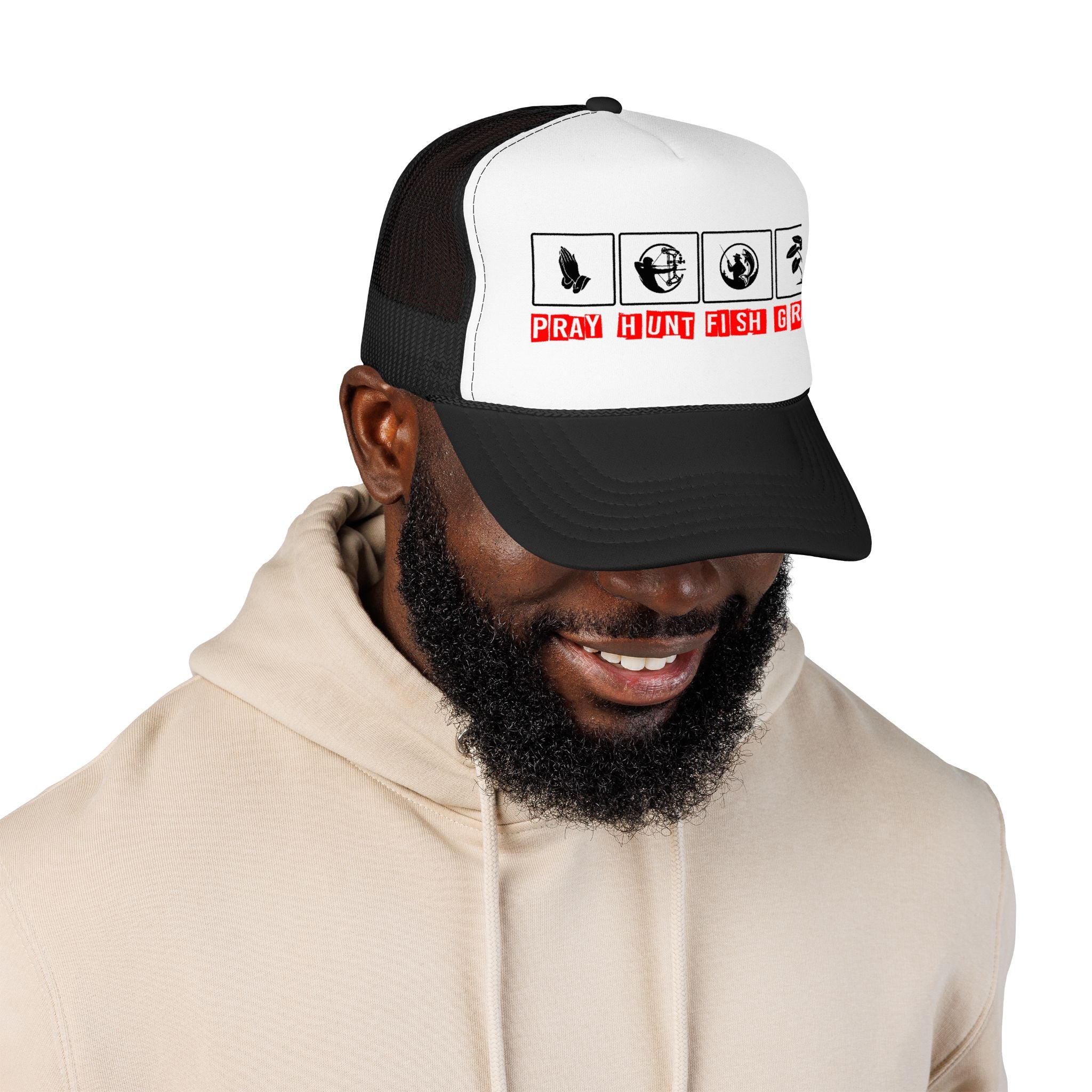 Pray Hunt Fish Grow Trucker Hat