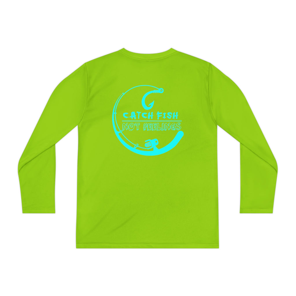 Youth Long Sleeve Tee — "Land & Sea Gatherer" Fishing Shirt (Catch Fish, Not Problems)