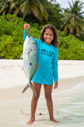 Youth Long Sleeve Tee — "Land & Sea Gatherer" Fishing Shirt (Catch Fish, Not Problems)