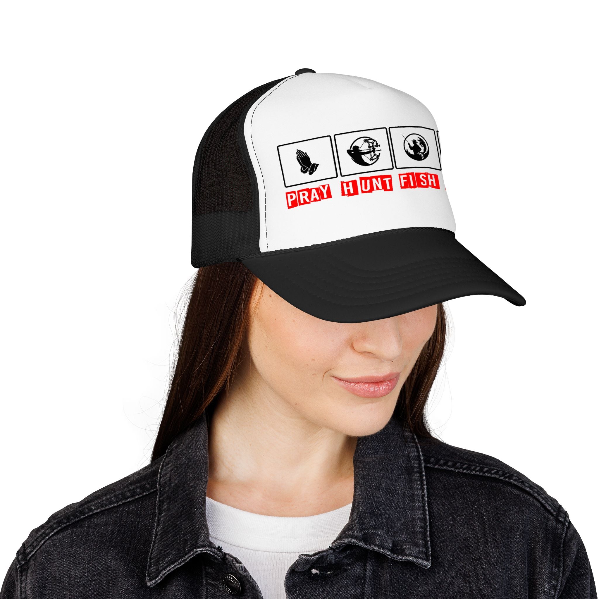 Pray Hunt Fish Grow Trucker Hat