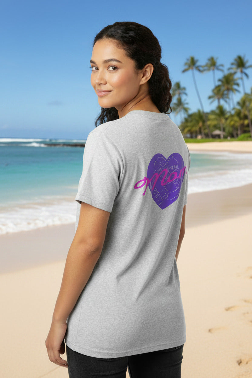 Life Maker Scoop Neck Tee — ‘Life Maker’ Butterfly Design with Heart ‘Mom’ Back Print