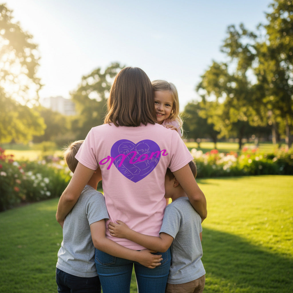 Life Maker Scoop Neck Tee — ‘Life Maker’ Butterfly Design with Heart ‘Mom’ Back Print