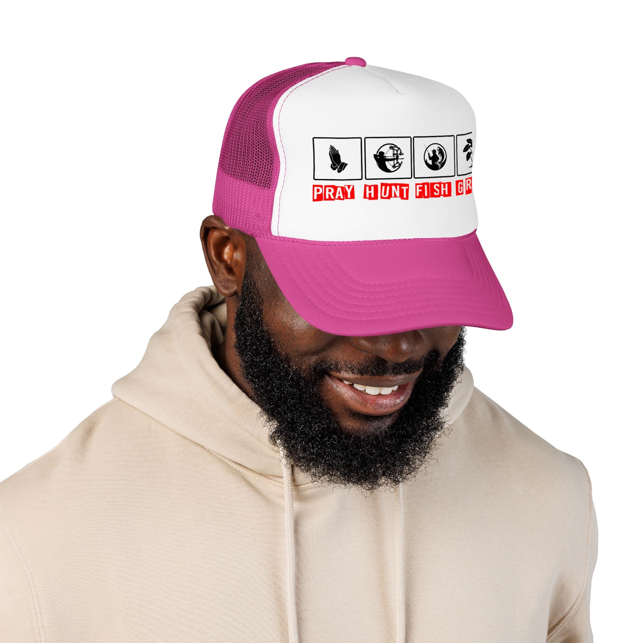 Pray Hunt Fish Grow Trucker Hat